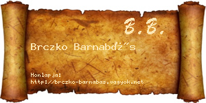 Brczko Barnabás névjegykártya
